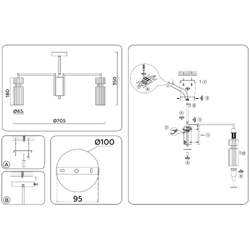 Люстра на штанге Ambrella Light High Light Heigh Light LH56115