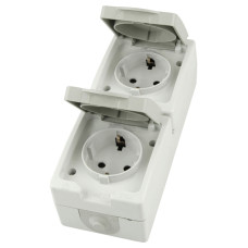 Розетка двухместная с крышкой с/з Stekker Велена PST16-22-54V 49737