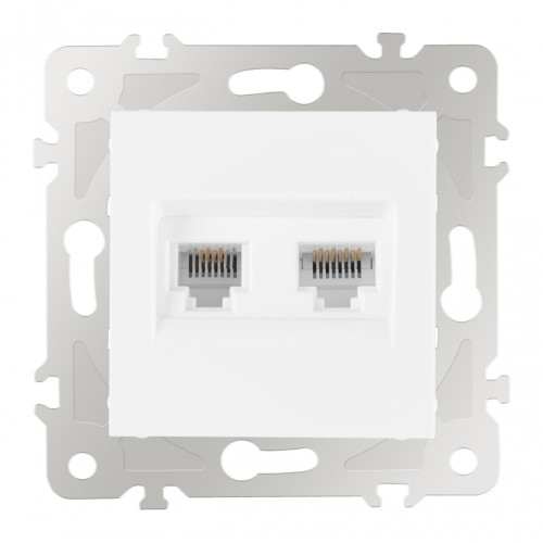 Розетка телефонная RJ11 + компьютерная RJ45 Arte Milano 203.44-1.white