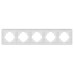 Рамка на 5 постов стеклянная Arlight FRM-OMALI-GS-5-WH 049704