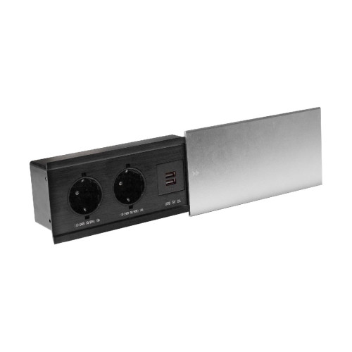 Блок розеток JX (Slide Top) (2 секции + 2 USB с кабелем питания) Mebax 00-00002888