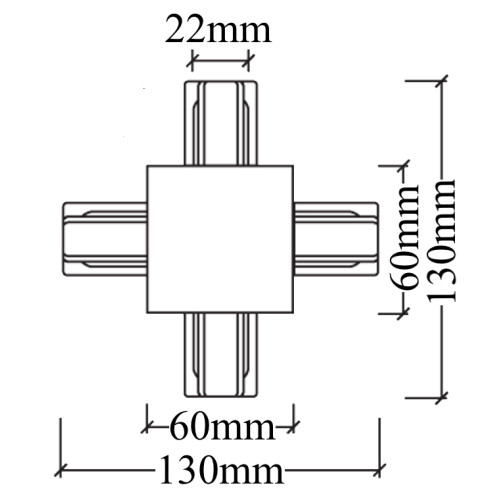 Соединитель X-образный (однофазный) Crystal Lux CLT 0.2211 CLT 0.2211 04 BL