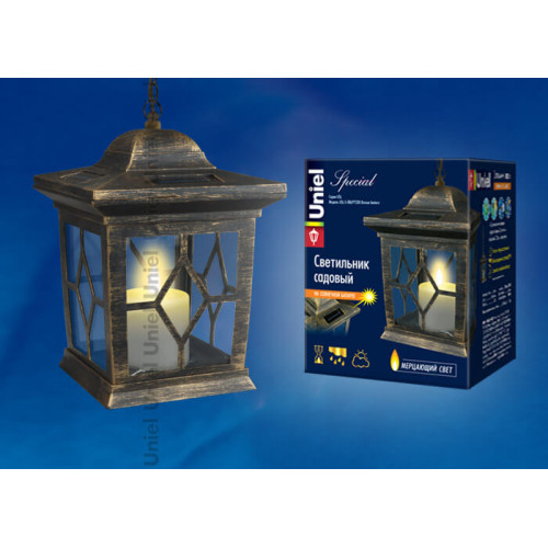 Подвесной светильник на солнечных батареях (10227) Uniel USL-S-180/PT220 Bronze lantern