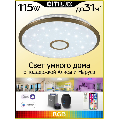 Потолочный светодиодный светильник Citilux Старлайт Смарт CL703A103G