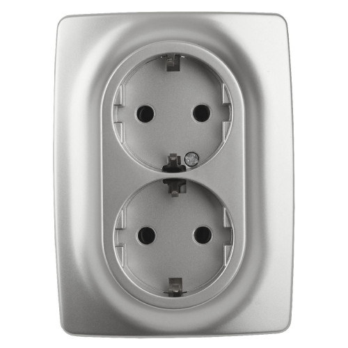 Розетка 2x2P+E Schuko со шторками Эра 12-2108-03 Б0036444