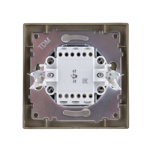 Выключатель одноклавишный с подсветкой Лама TDM Electric SQ1815-0704
