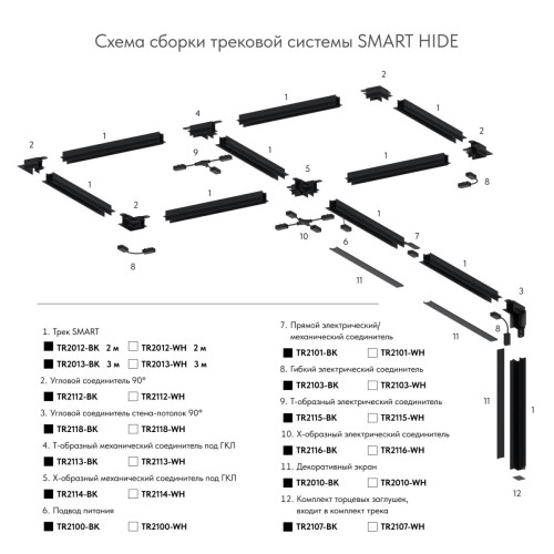 Подвод питания Denkirs Smart TR2100-WH