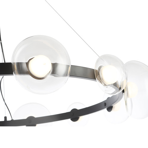Подвесная люстра Crystal Lux BOSQUE SP12 BLACK/TRANSPARENT