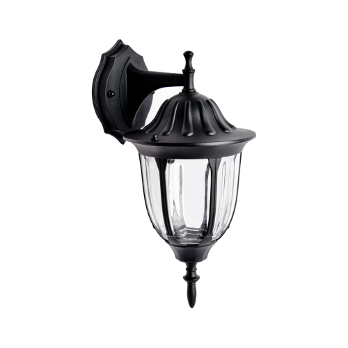 Уличный настенный светильник ЭРА Галатея GBW-105-1-BL-0380 230В Е27 IP54 чёрный вниз Б0071483