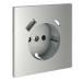 Накладка для розетки с заземлением и защитными шторками, с USB A+C Voltum S70 (сталь) VLS001005