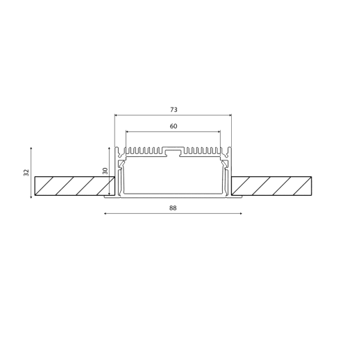 Профиль алюминиевый DesignLed LE.8832 001080