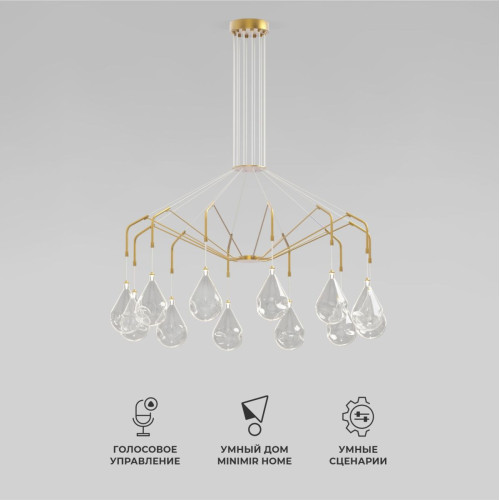Подвесная люстра Eurosvet Birne 201002/12 латунь Smart a071499