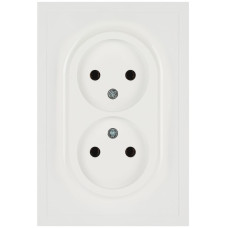 Розетка ЭРА Galaxy 15-2107-01 без заземления двойная 2X2P 16А-250В IP20 белый Б0071697