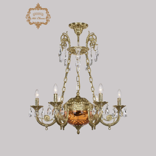 Подвесная люстра Art Classic 31.44.6.KR175SP.250IT.G.Sp.Amber.1B Подвесная люстра Art Classic 31.44.6.KR175SP.250IT.G.Sp.Amber.1B