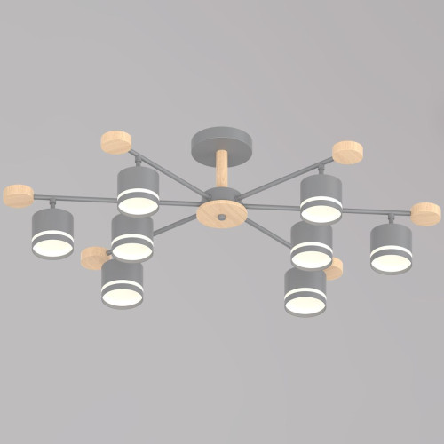 Люстра на штанге Reluce 78730-0.3-08 GX53 GREY+WOOD