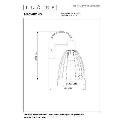 Бра Lucide Macarons 74217/01/44