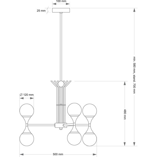 Люстра на штанге Kutek Bari BAR-ZW-3 (Z)