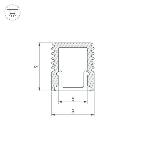 Алюминиевый профиль Arlight SL-Mini-8-3000 Anod 036031