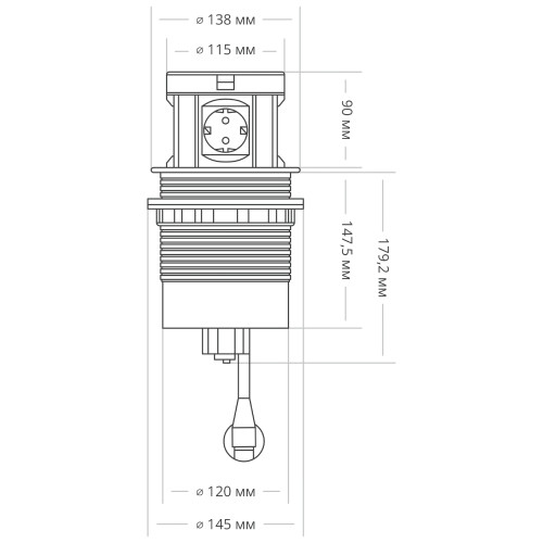 Блок розеток 107J (4 секции, 2 USB А + 2 USB С) Mebax 00-00001171
