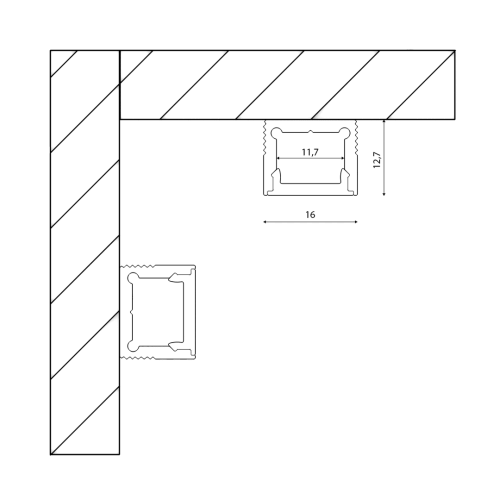 Алюминиевый профиль DesignLed LS.1613-W-R 010364