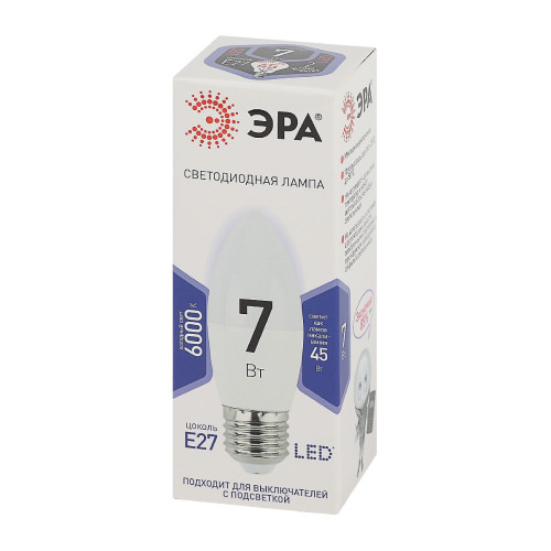 Лампа светодиодная Эра E27 7W 6000K LED B35-7W-860-E27 Б0031413