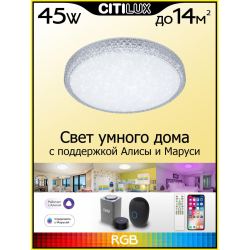 Потолочный светодиодный светильник Citilux Альпина Смарт CL718A40G