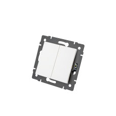 Механизм выключателя двухклавишный самовозвратный Arlight SWT-MKR2-PL-WH-V (250V, 10A) 049883