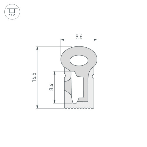 Силиконовый профиль Arlight WPH-FLEX-0817-SIDE-S8-20m WHITE 041088