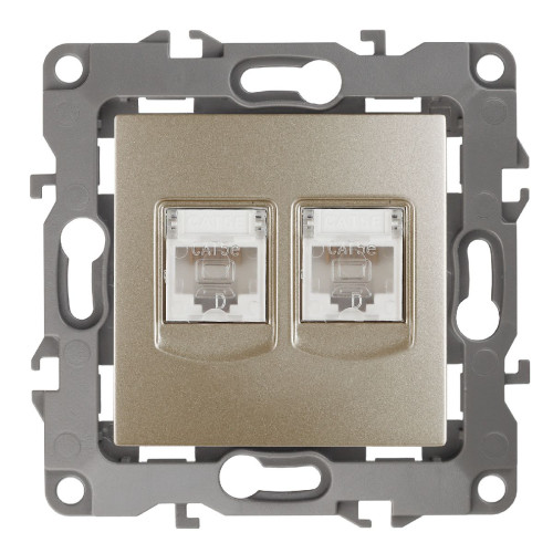 Розетка информационная двойная 2XRJ45 Эра 12-3108-04 Б0014732