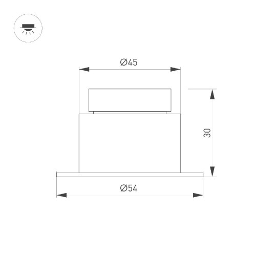 Встраиваемый светильник Arlight MS-GLORY-BUILT-R54-5W Day4000 (WH, 60 deg, 230V) 047286