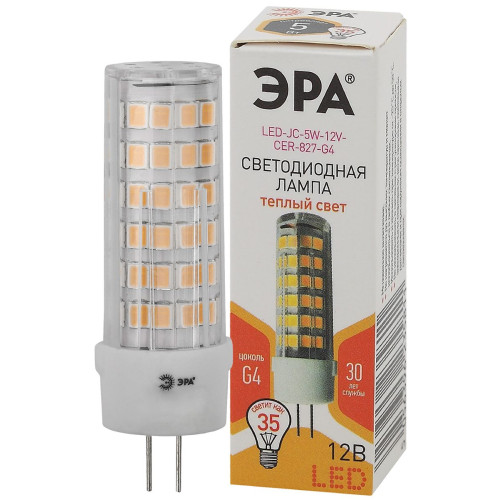 Лампа светодиодная Эра G4 5W 2700K LED JC-5W-12V-CER-827-G4 Б0056749