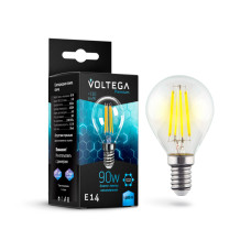 Лампа светодиодная филаментная Voltega E14 9W 4000K шар прозрачный VG10-G45E14cold9W-F 7137