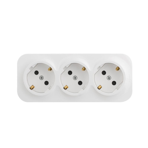 Розеточный блок двойной с/з со шторками Legrand Quteo 782238
