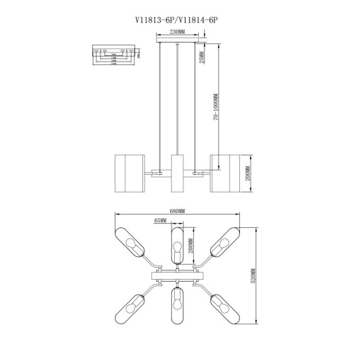 Подвесная люстра Moderli Metalicana V11813-6P