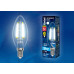 Лампа светодиодная филаментная (UL-00001372) Uniel E27 8W 4000K прозрачная LED-A60-8W/NW/E27/CL PLS02WH
