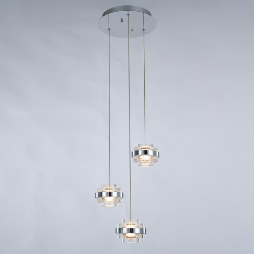Подвесной светильник Delight Collection MD22030002 MD22030002-3A chrome/clear