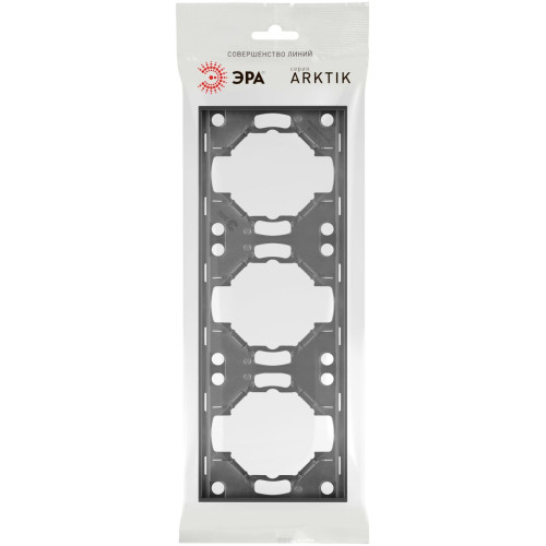 Рамка для розеток и выключателей Эра Arktik 16-5003-06 на 3 поста графит Б0070569