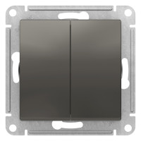 Переключатель 2-клавишный перекрестный, 2 x сх. 7, 10АХ Systeme Electric AtlasDesign Сталь ATN000973