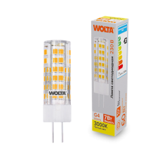 Светодиодная лампа WOLTA 7Вт 3000K G4 кукуруза матовая WSTD-JC-220V7W3KG4-C