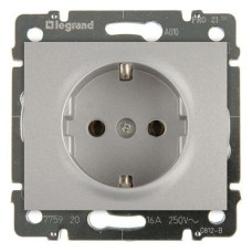 Розетка 2К+3 Legrand Galea Life 16A 250V с/з автоматические клеммы алюминий 771362