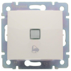 Выключатель кнопочный одноклавишный Legrand Valena 10A 12V с подсветкой Звонок слоновая кость 774315