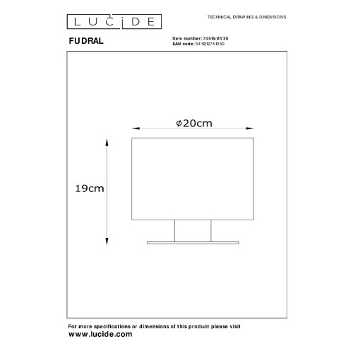 Настольная лампа Lucide Fudral 74515/81/30