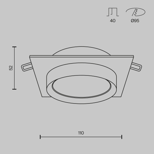 Встраиваемый светильник Maytoni Technical Hoop DL086-GX53-SQ-WS