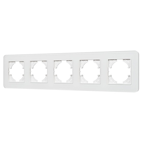 Рамка на 5 постов стеклянная Arlight FRM-OMALI-GS-5-WH 049704