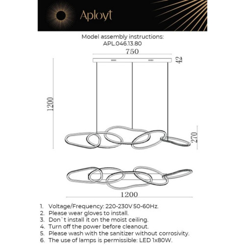 Подвесная люстра Aployt Pirret APL.046.13.80