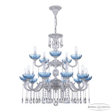 Подвесная люстра Bohemia Ivele Crystal AL78101/10+5/250/2D A WMN P Aquamarine/M-1H