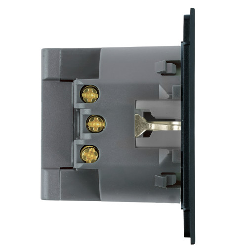Розетка 1-местная з/ш с/з 16А + USB + Type C (механизм) Stekker Мия 250В 20W RST16-3119-05 черный бархат 50452