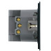 Розетка 1-местная з/ш с/з 16А + USB + Type C (механизм) Stekker Мия 250В 20W RST16-3119-05 черный бархат 50452