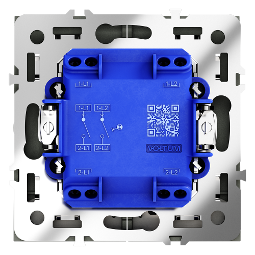 Выключатель двухклавишный с подсветкой Voltum S70 VLS020206