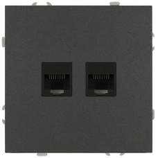 Розетка Эра Galaxy 15-3108-06 информационная двойная 2XRJ45 IP20 графит Б0070766